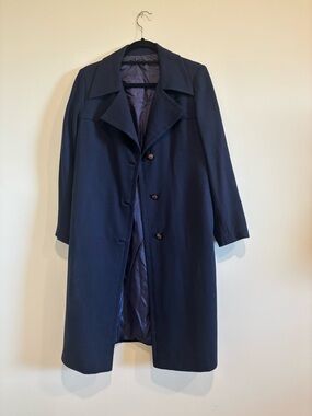 Vintage Classic Navy Long Coat